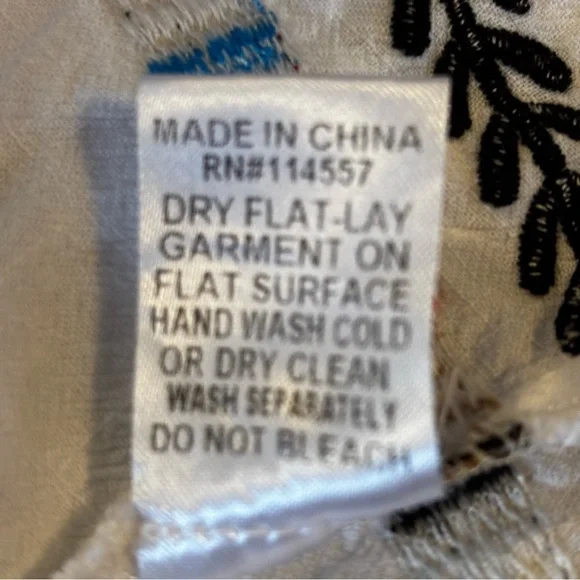 THML Women’s Sz S Linen blend White Embroidered Sleeveless blouse - Picture 10 of 10